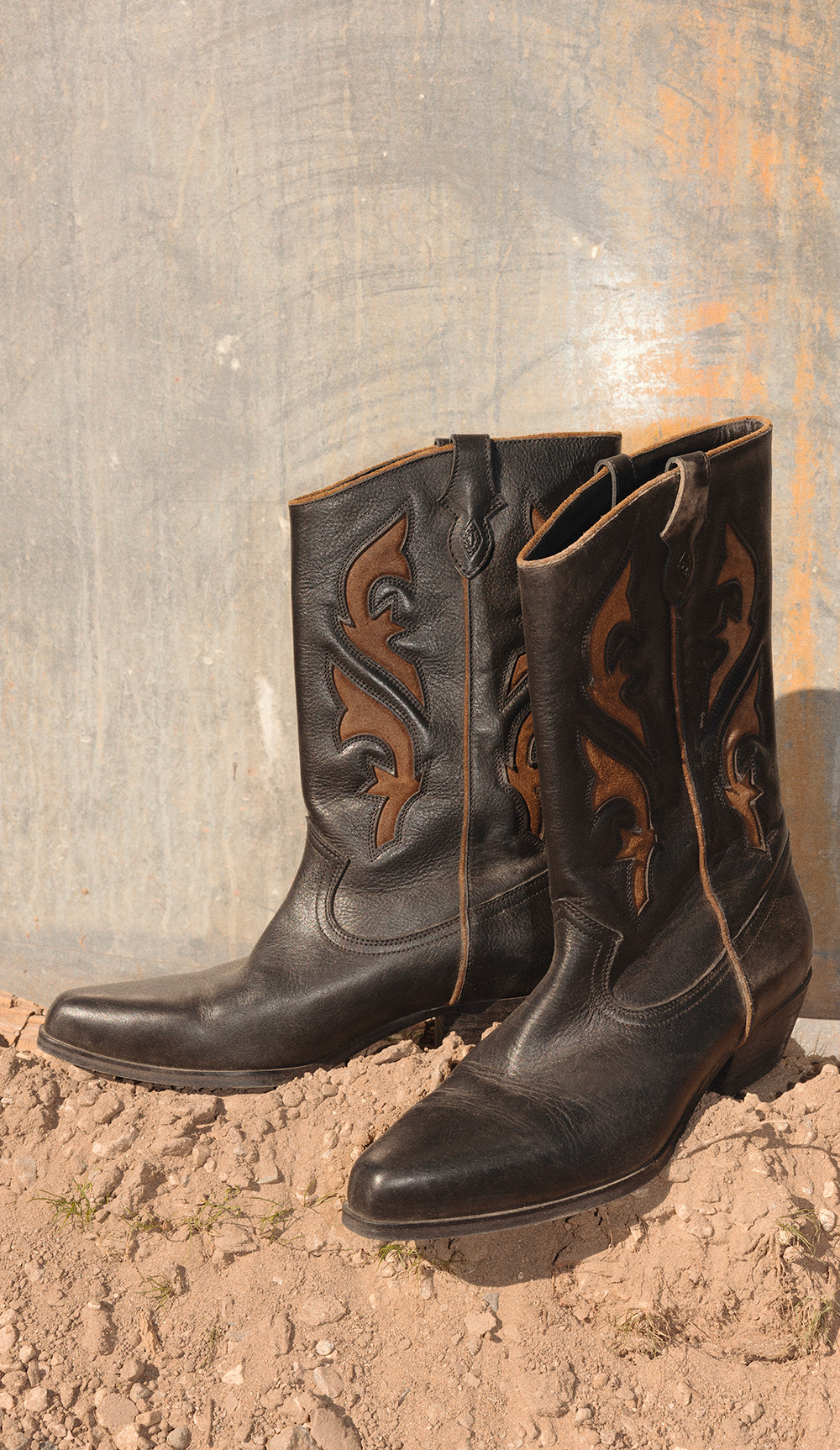 Brown cowboy boots